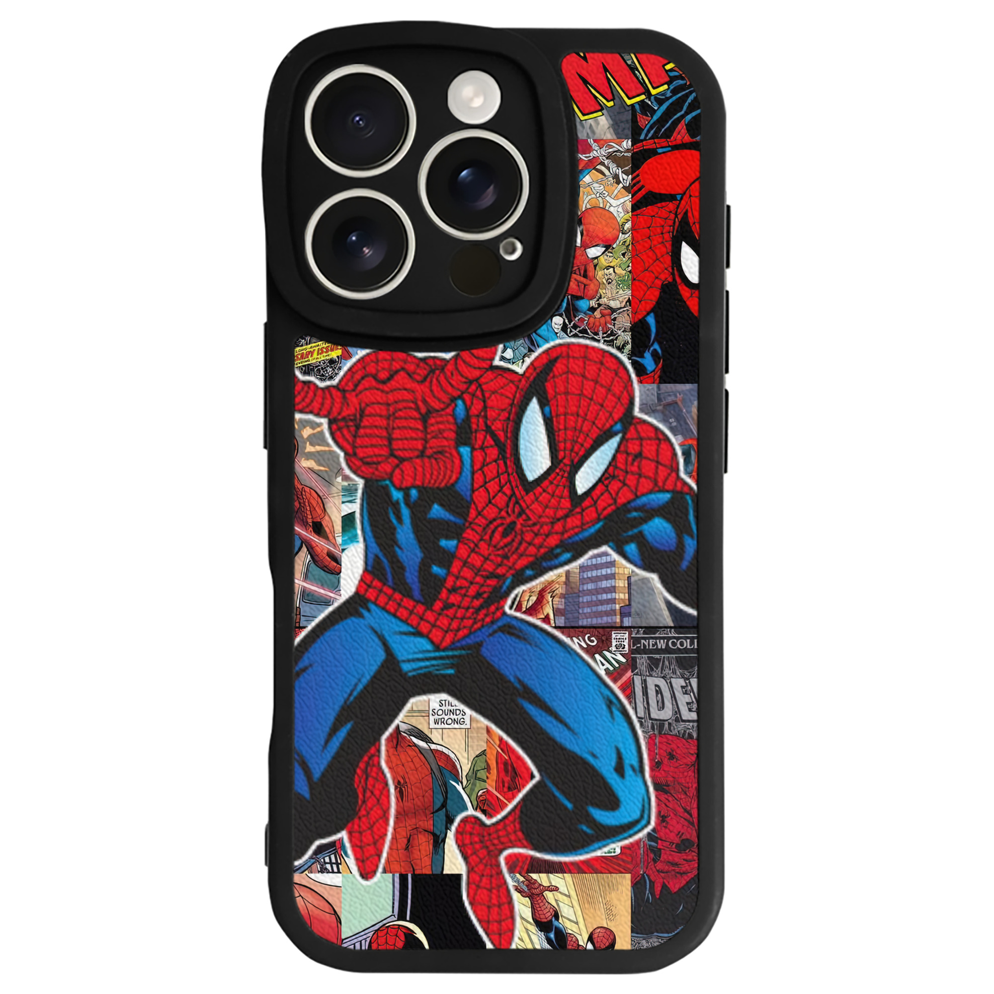 Spider Man スパイダーマン 【iPhone 16シリーズ対応】シリコンスマホケース（レザー調） 材質：シリコン
